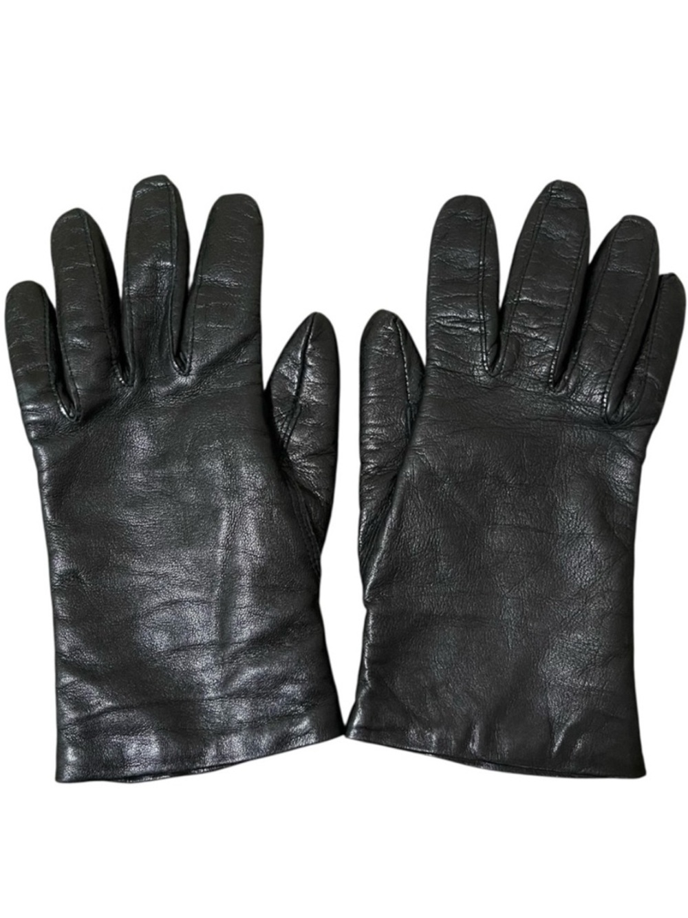 Vintage Black Leather Gloves Buttery Soft Supple Made In Italy Women Size 7